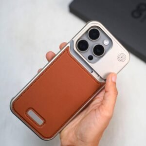 TITAN Luxury Leather Aromatherapy iPhone Case - Titanium Brown